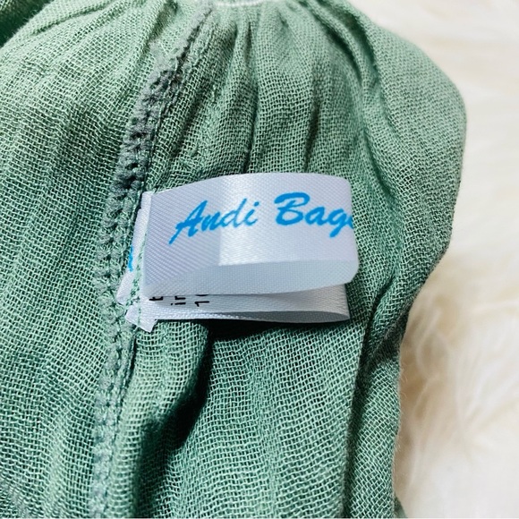 Andi Bagus Green Off-Shoulder Smocked Top and Drawstring Shorts Set NWOT Sz-S/M - Picture 5 of 6